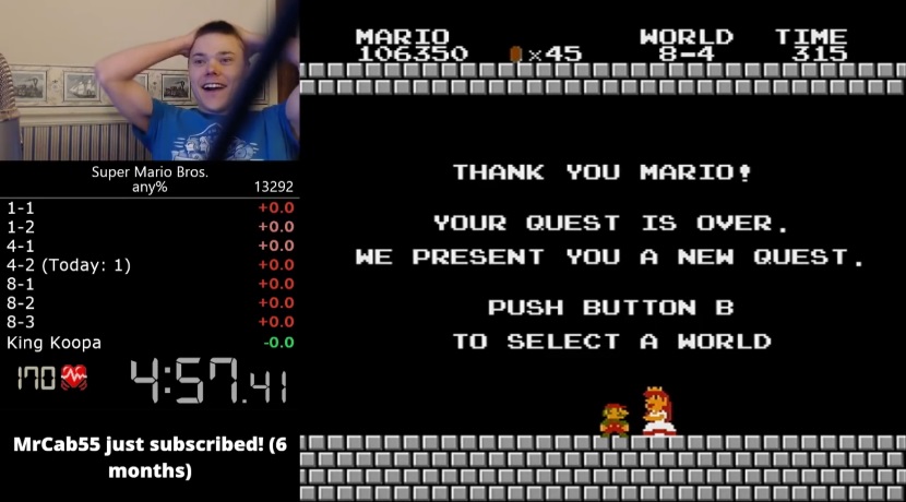 Super Mario Bros. Weltrekord Perfekter Speedrun