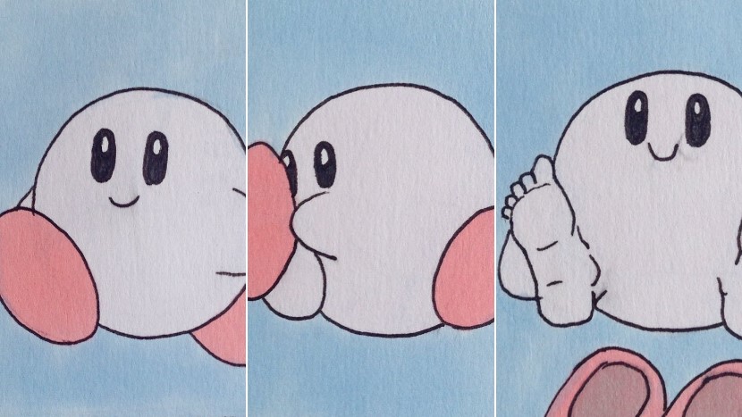 Kirby mit menschlichen Füßen ist der Stoff, aus dem Albträume sind